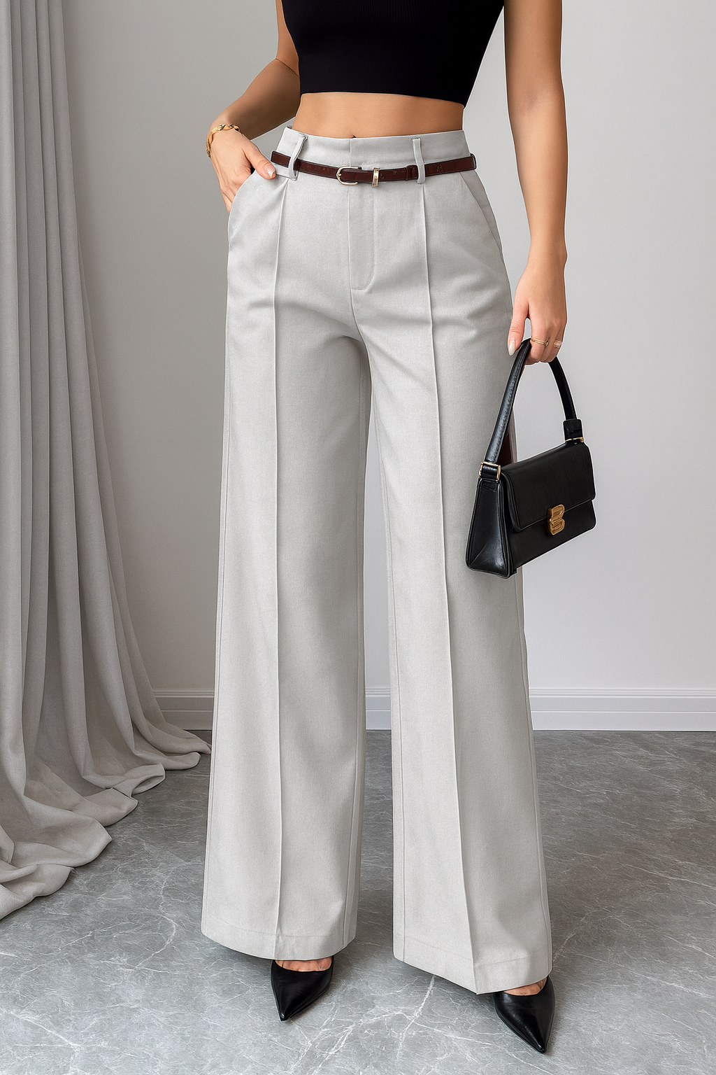 Jolan Women’s High-Waist Straight-Leg Pants – Regular Fit Casual Work Style