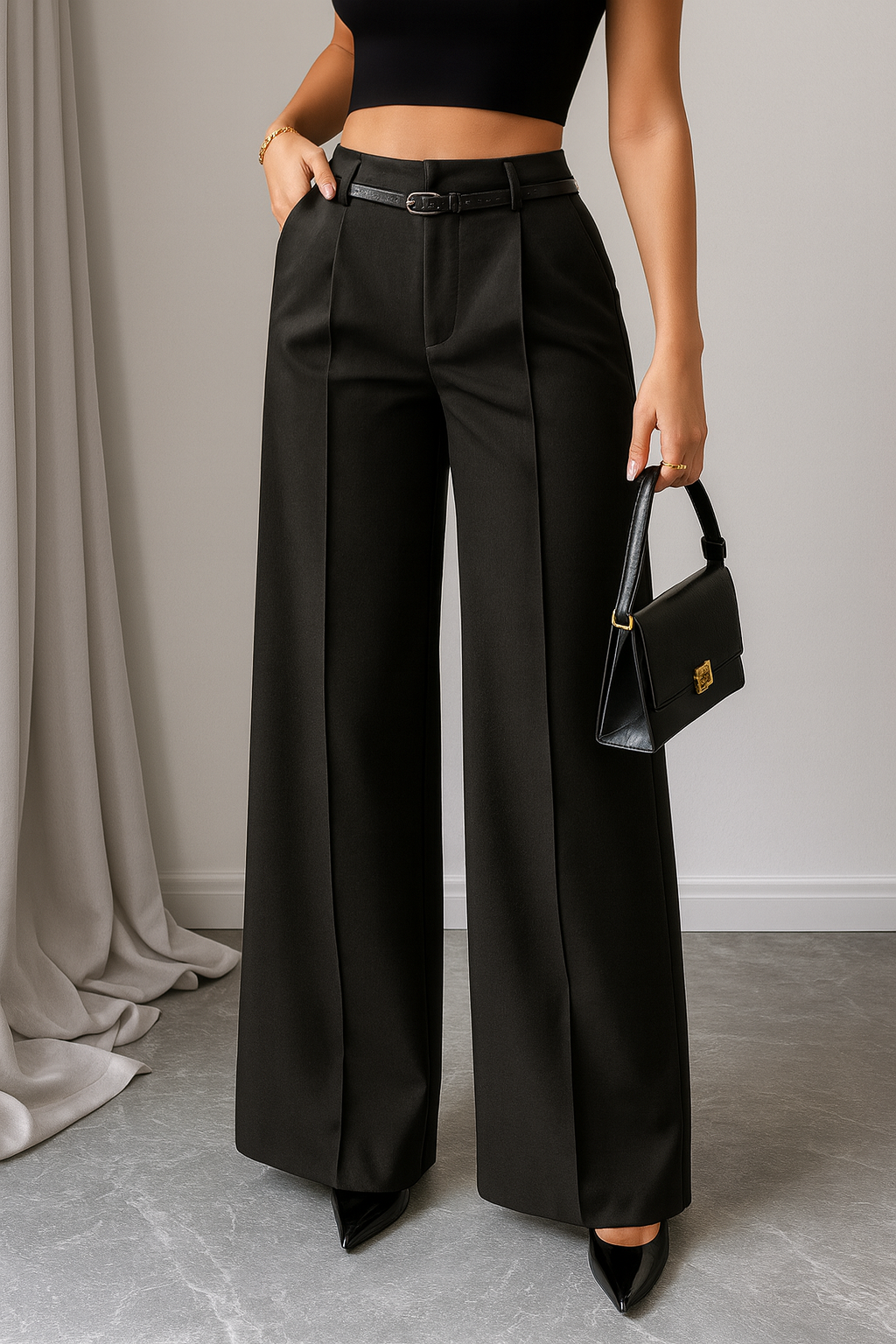 Jolan Women’s High-Waist Straight-Leg Pants – Regular Fit Casual Work Style