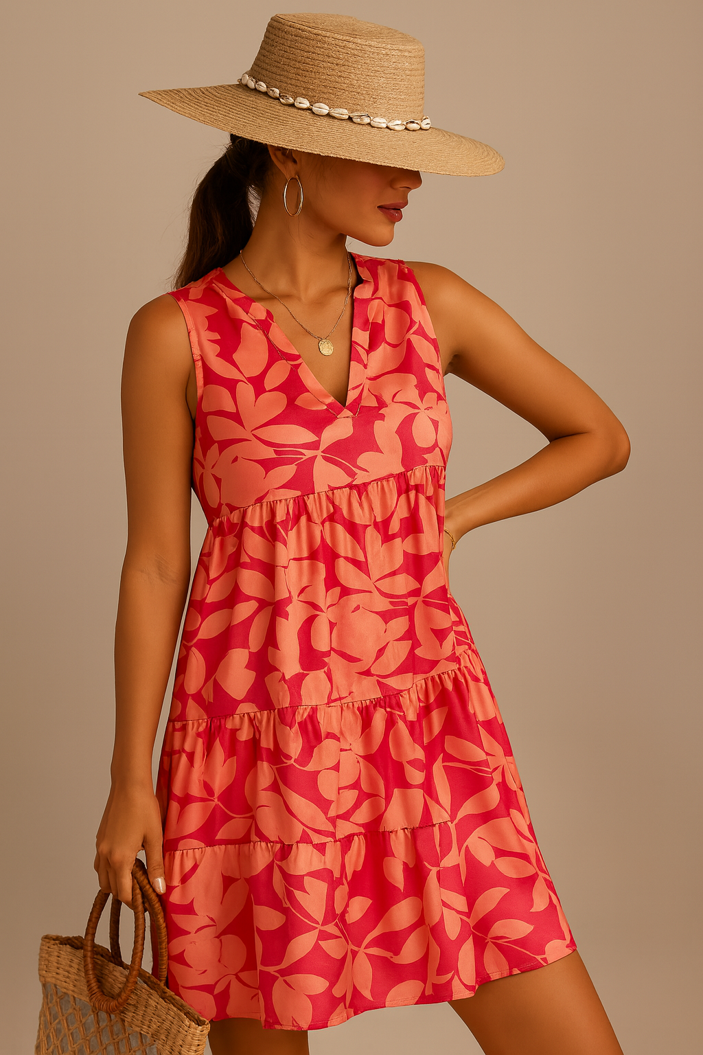 Women's Tropical A-Line Dress – Breezy Summer Casual Dress