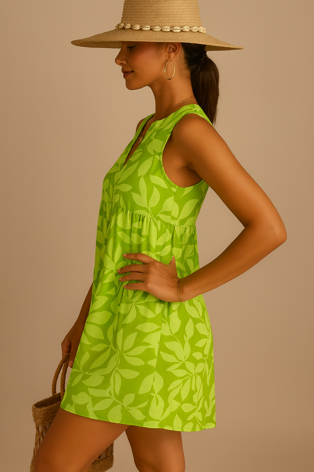 Women's Tropical A-Line Dress – Breezy Summer Casual Dress