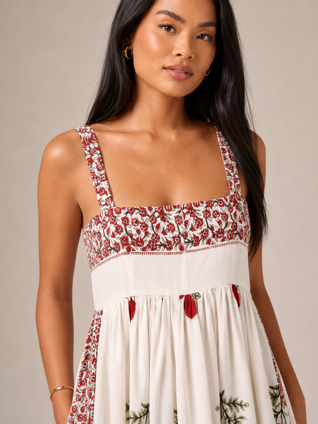 Women's Boho Maxi Dress with Square Neck – Relaxed Summer Style