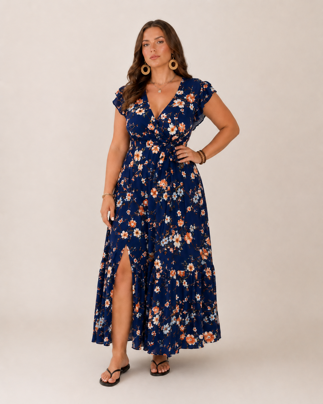 Women's Floral Wrap Maxi Dress – Flattering Occasion Summer Style