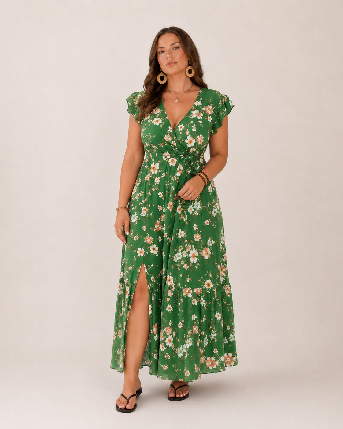 Women's Floral Wrap Maxi Dress – Flattering Occasion Summer Style