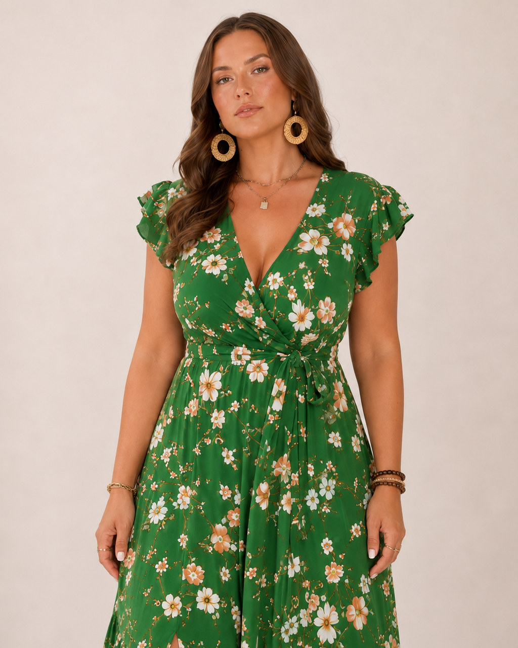 Women's Floral Wrap Maxi Dress – Flattering Occasion Summer Style