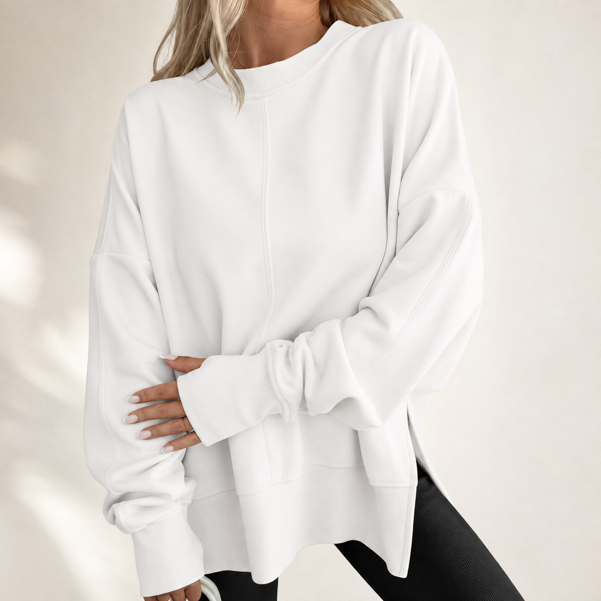 Oversized Crewneck Top - Soft and Casual