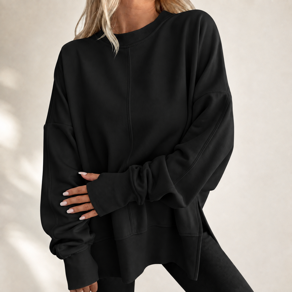 Oversized Crewneck Top - Soft and Casual