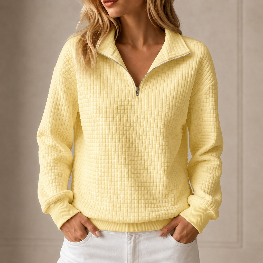 Vera - Quilted Half-Zip Top