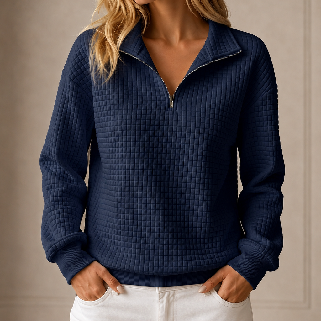 Vera - Quilted Half-Zip Top