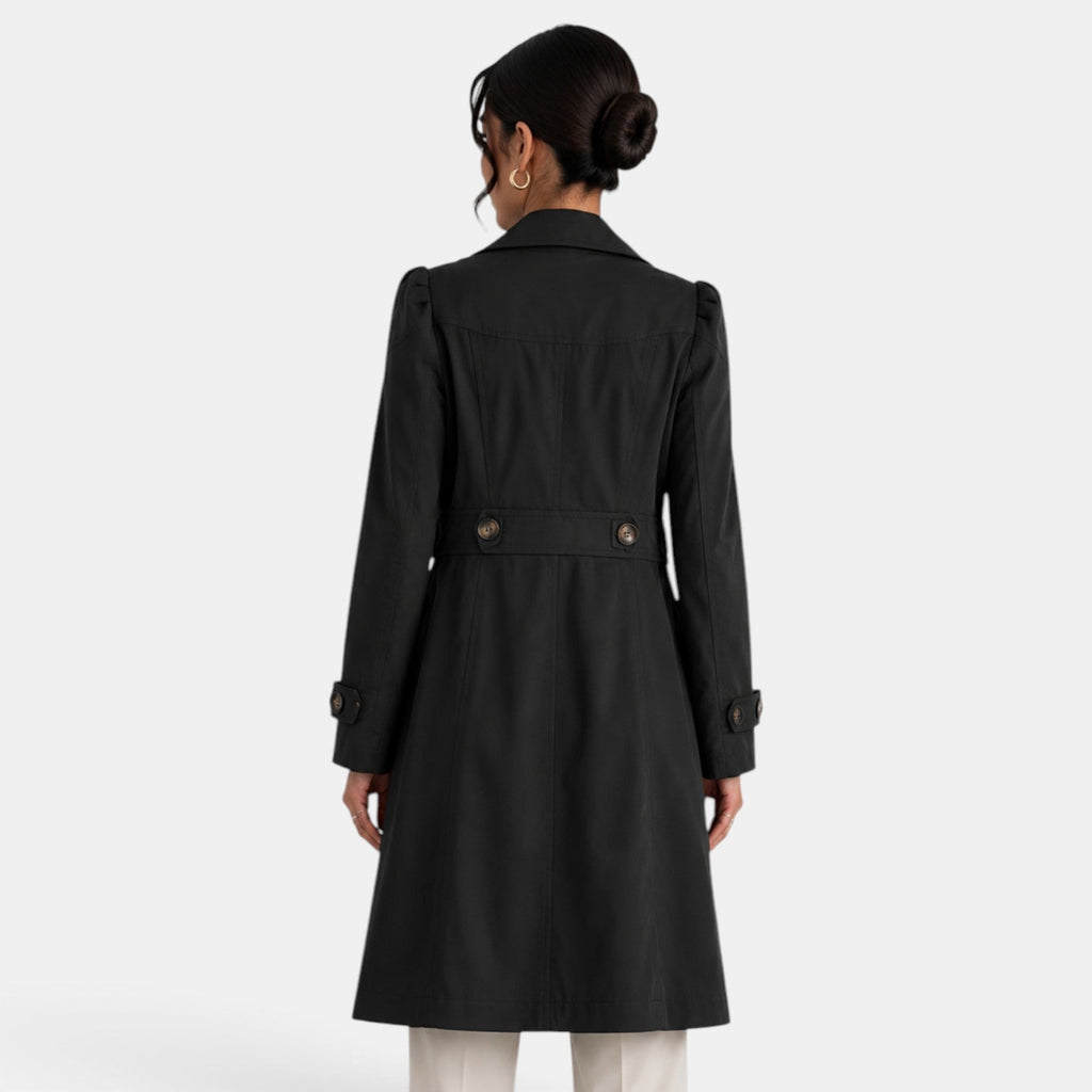 Women's Elegant Belted Trench Coat - Classic Feminine Timeless Outerwear