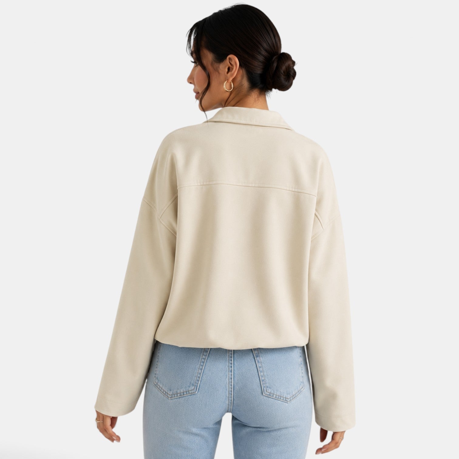 Women's Suede Look Jacket - Soft Autumn Casual Chic Layer