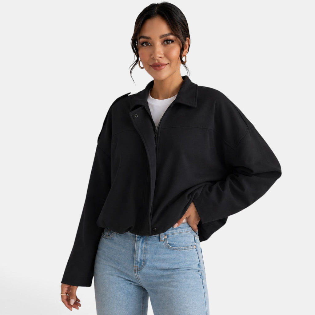 Women's Suede Look Jacket - Soft Autumn Casual Chic Layer