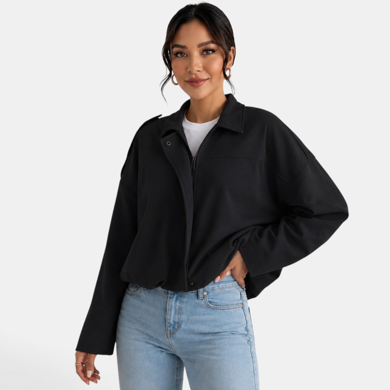Women's Suede Look Jacket - Soft Autumn Casual Chic Layer