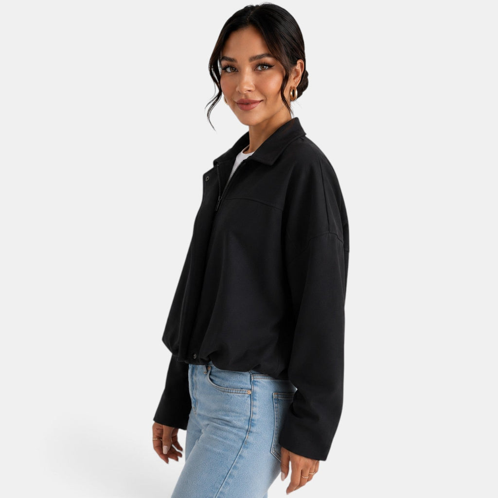 Women's Suede Look Jacket - Soft Autumn Casual Chic Layer