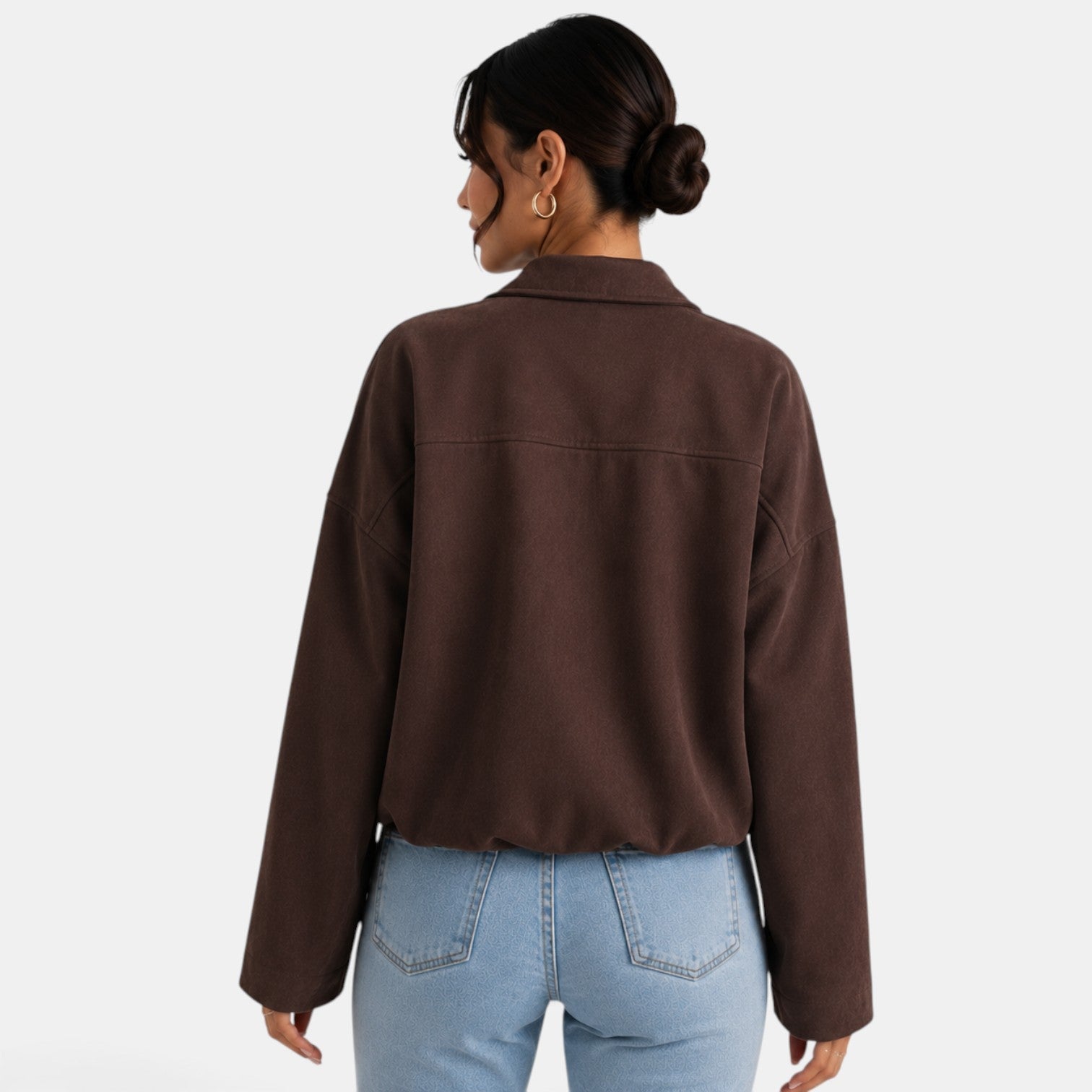 Women's Suede Look Jacket - Soft Autumn Casual Chic Layer