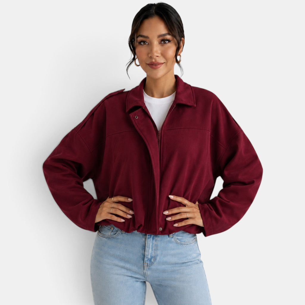 Women's Suede Look Jacket - Soft Autumn Casual Chic Layer
