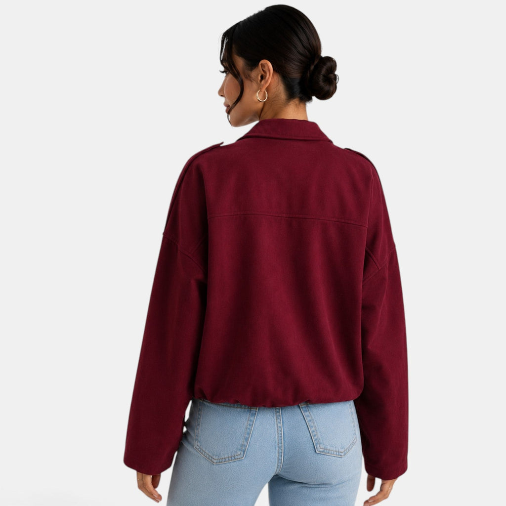 Women's Suede Look Jacket - Soft Autumn Casual Chic Layer