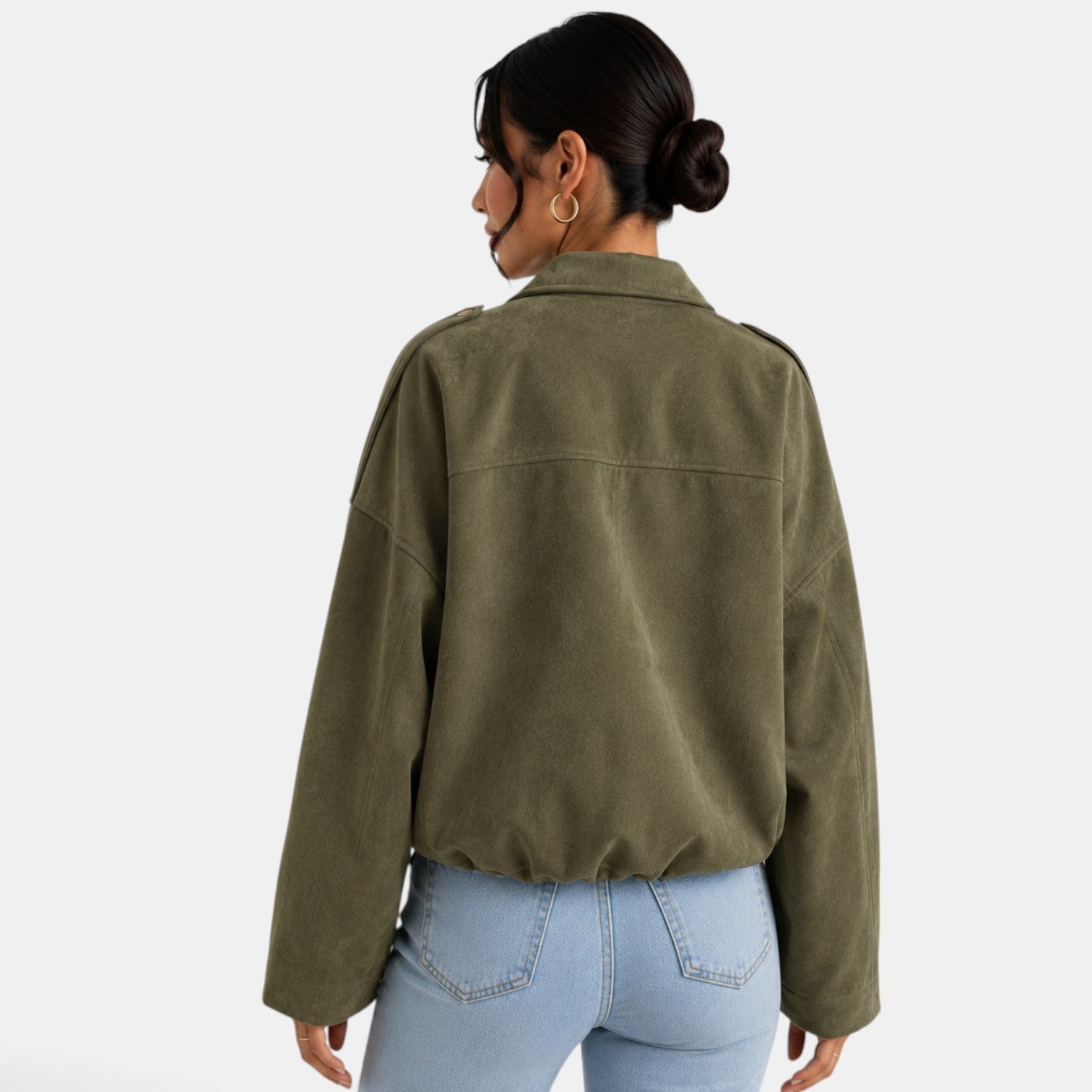 Women's Suede Look Jacket - Soft Autumn Casual Chic Layer