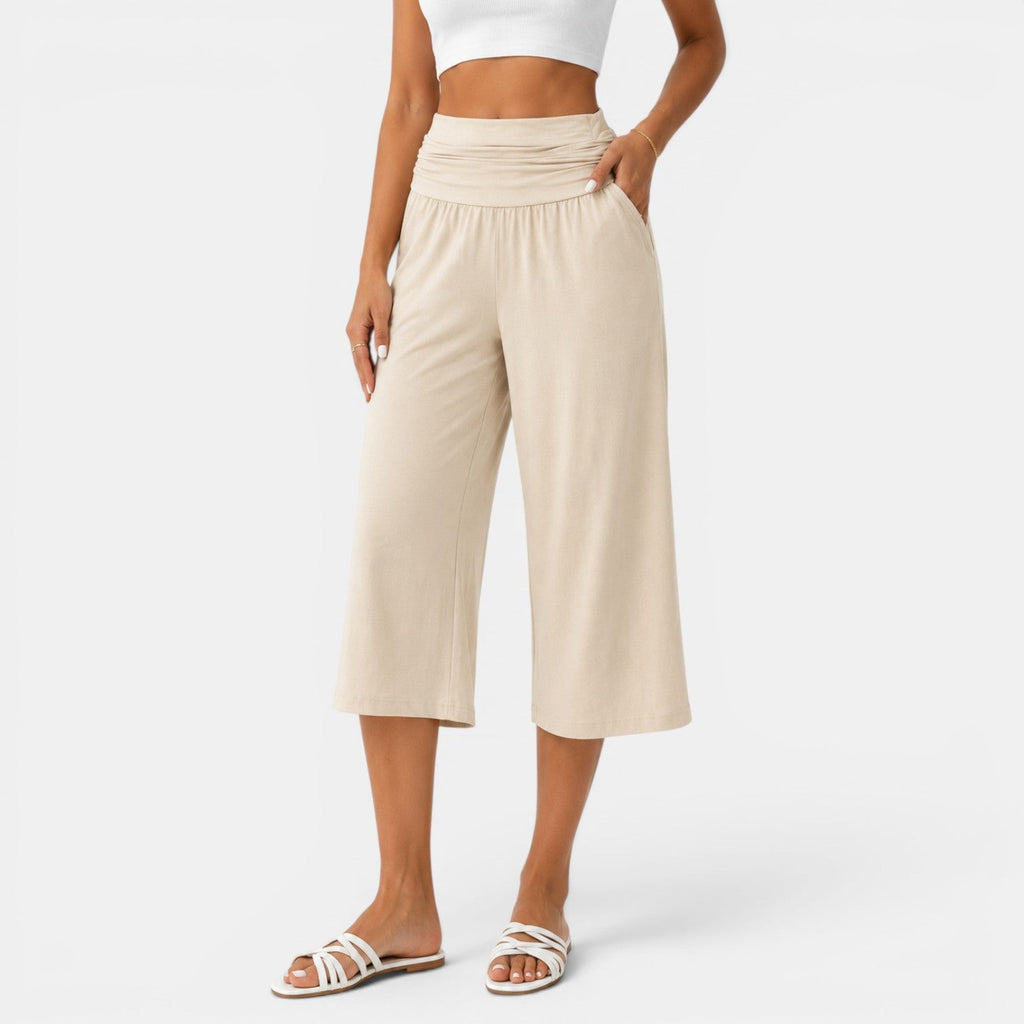 Women's Stretch Capri Trousers - Lightweight Comfortable Everyday Pants