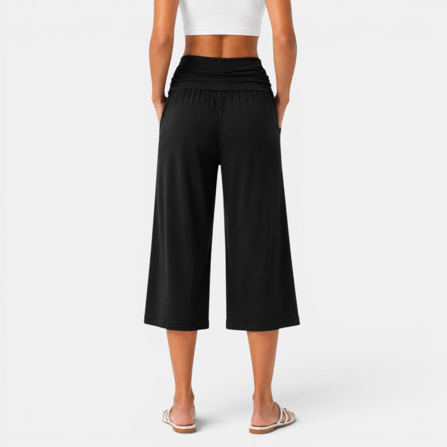Women's Stretch Capri Trousers - Lightweight Comfortable Everyday Pants