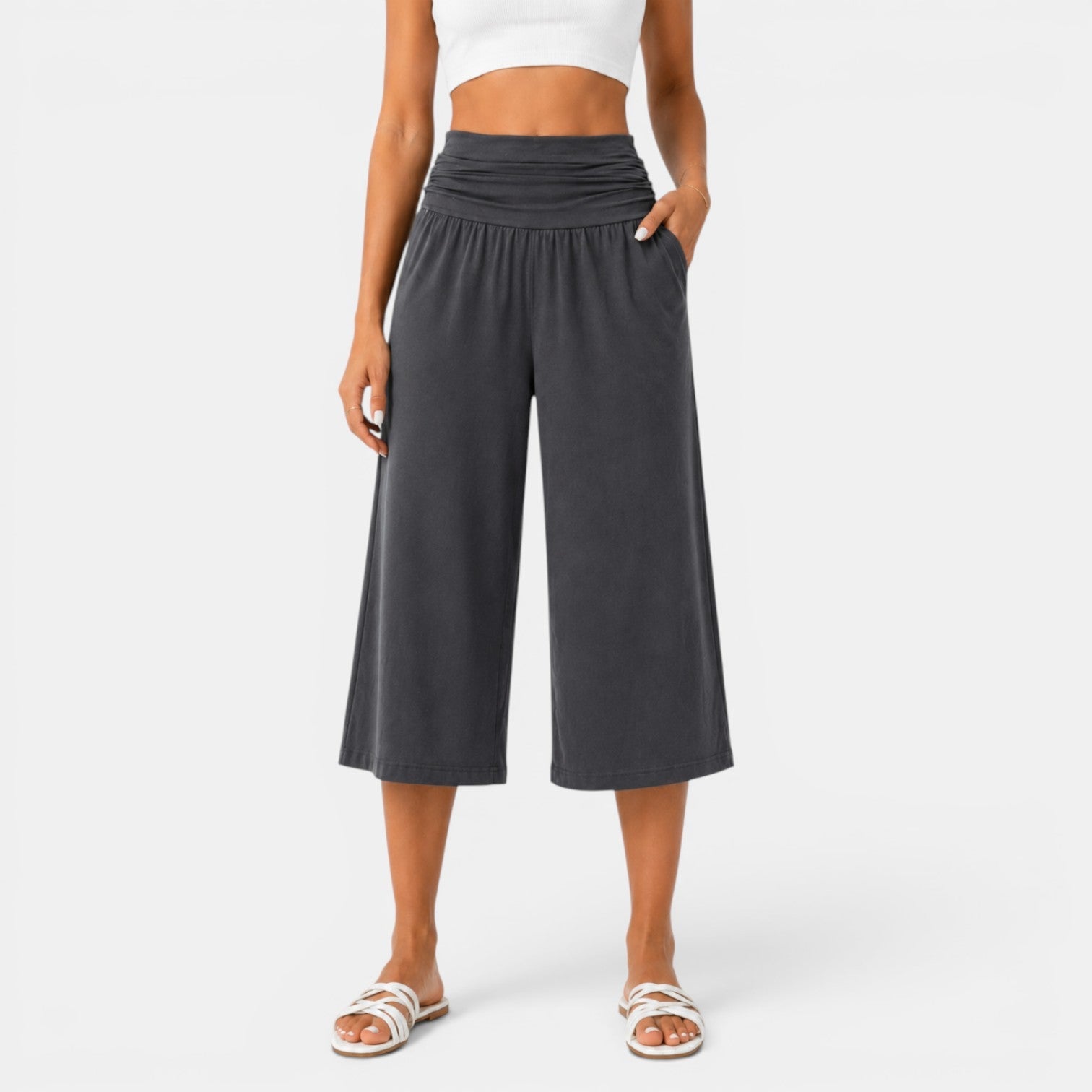 Women's Stretch Capri Trousers - Lightweight Comfortable Everyday Pants