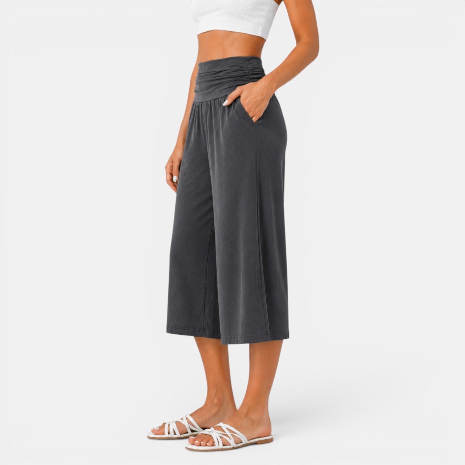 Women's Stretch Capri Trousers - Lightweight Comfortable Everyday Pants