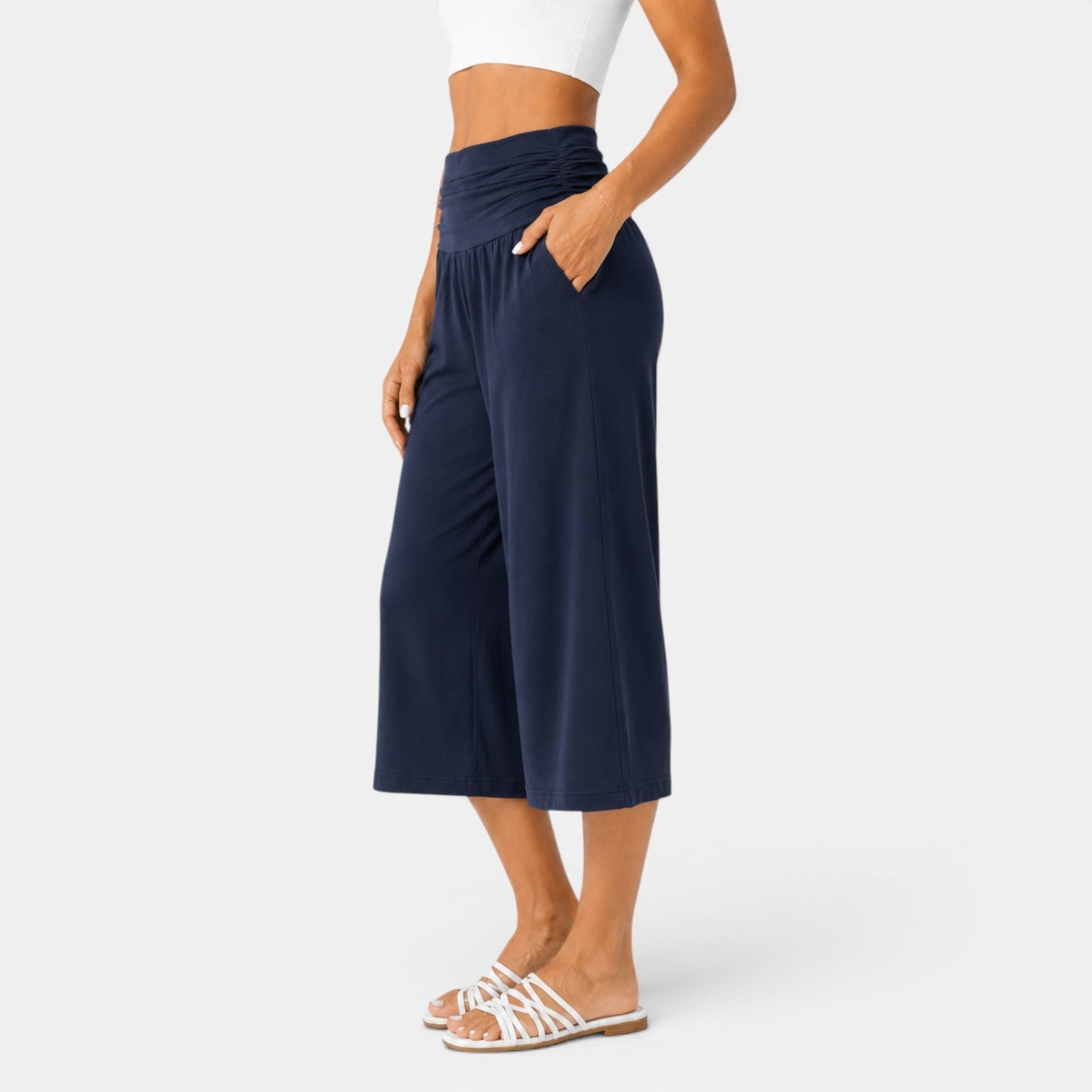 Women's Stretch Capri Trousers - Lightweight Comfortable Everyday Pants