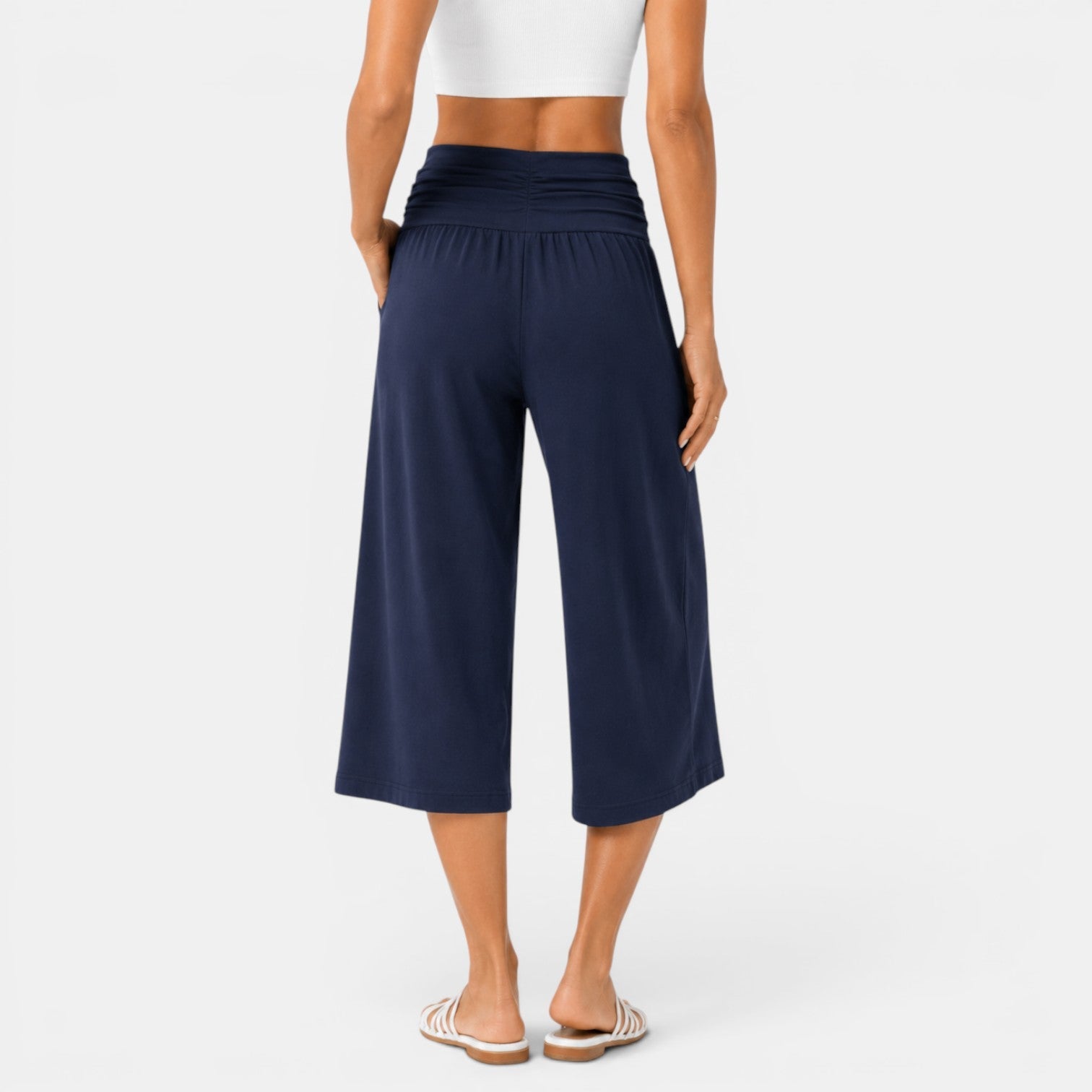 Women's Stretch Capri Trousers - Lightweight Comfortable Everyday Pants