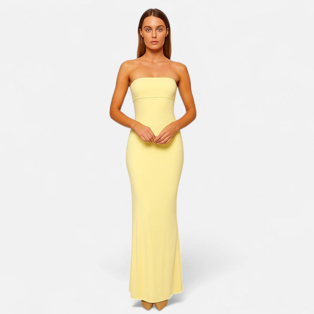 Women's Backless Draped Maxi Dress – Elegant Evening Statement Dress