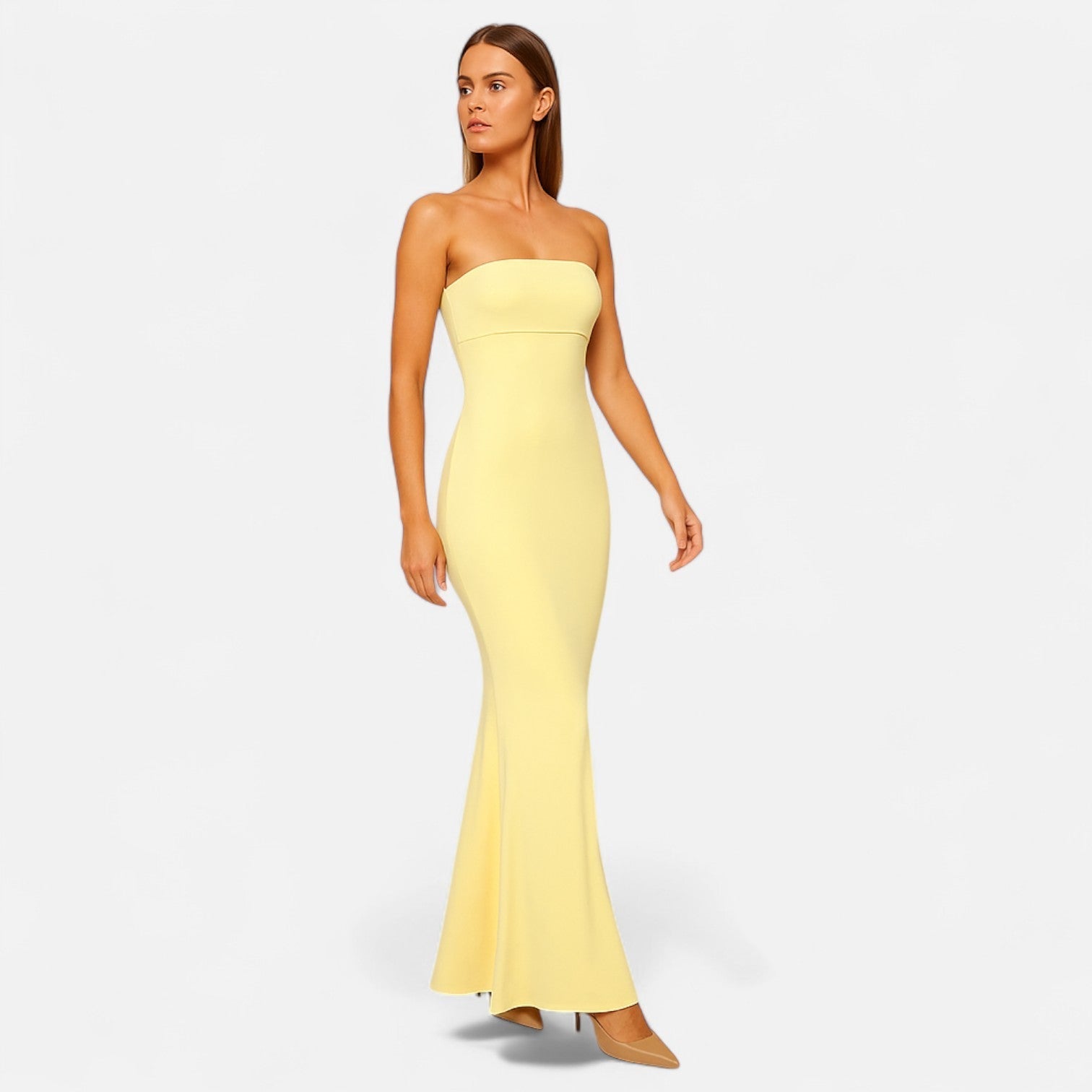 Women's Backless Draped Maxi Dress – Elegant Evening Statement Dress