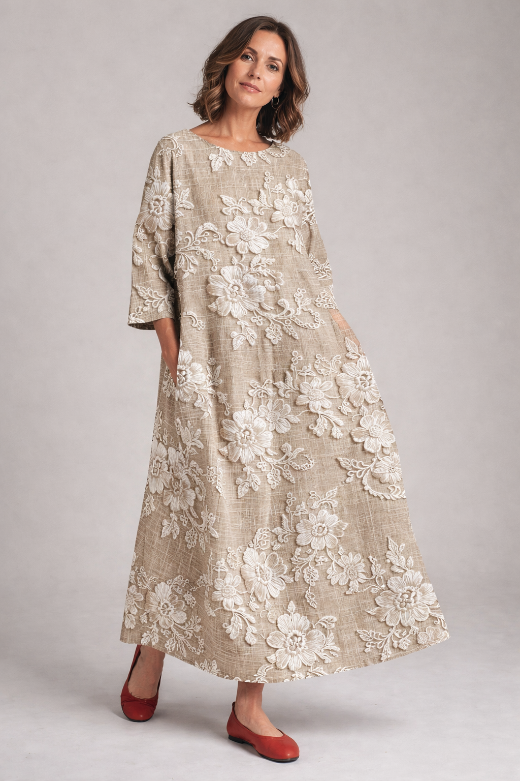 Women's Printed Maxi Dress – Elegant Flowy Occasion Dress
