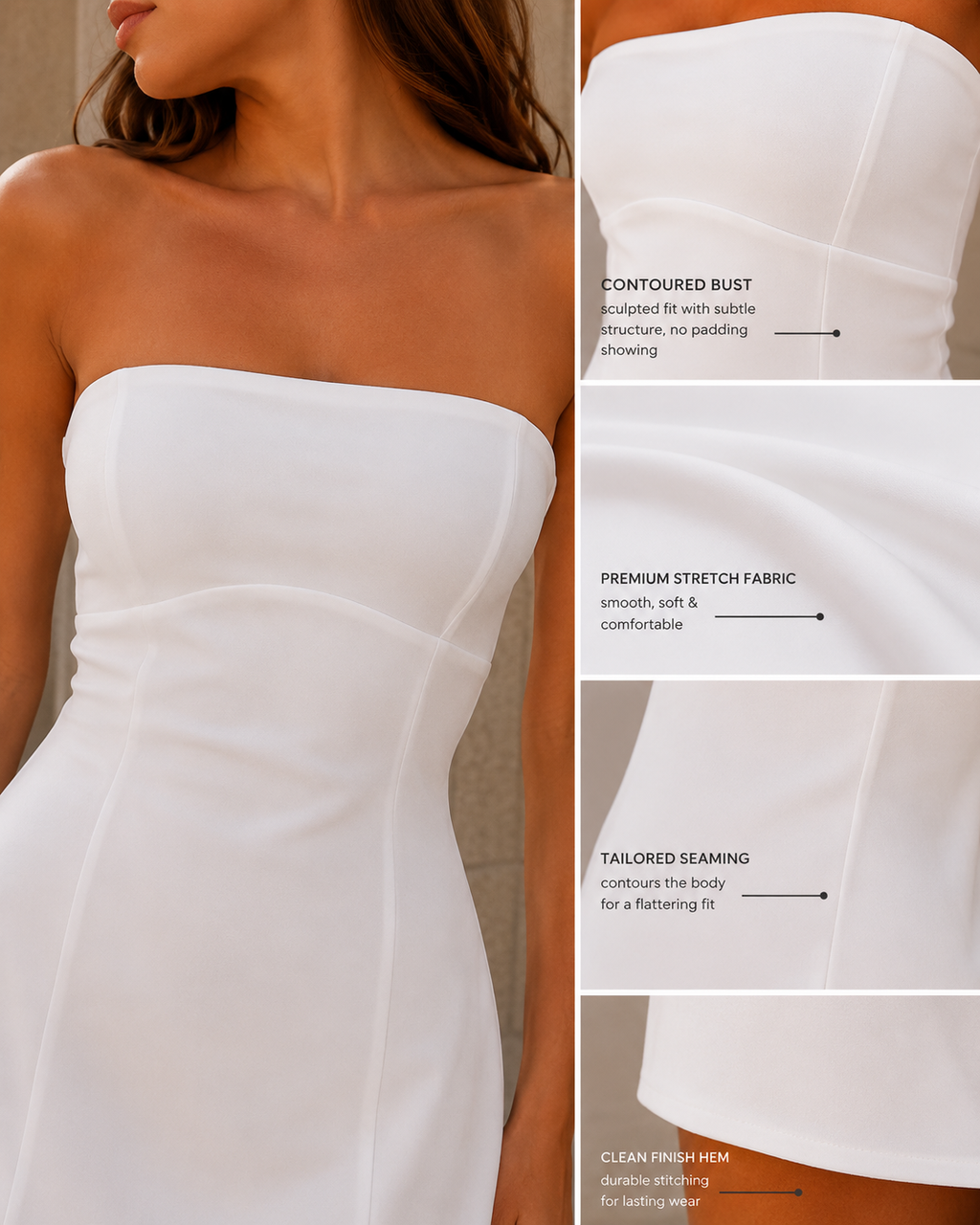 Women's Strapless Mini Dress - Lumina Bodice
