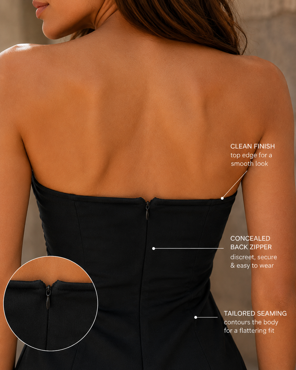Women's Strapless Mini Dress - Lumina Bodice
