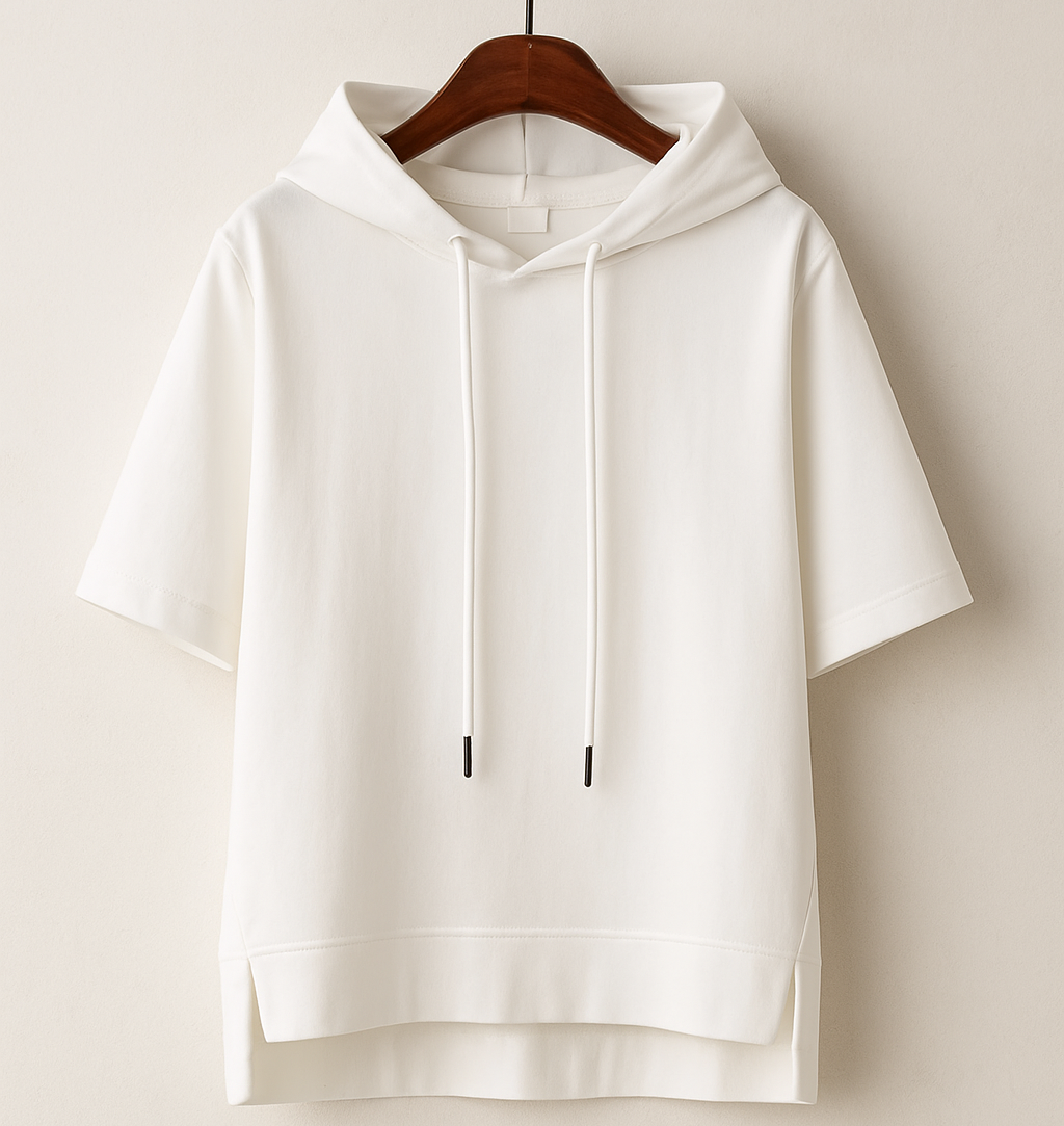 Women's Short Sleeve Hoodie Top – Lightweight Relaxed Everyday Style