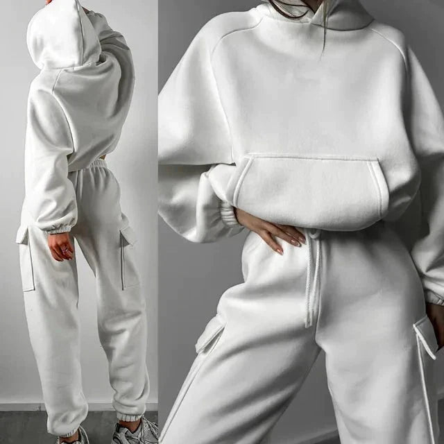 Women’s Casual Hooded Track Set – Relaxed Two-Piece Jogger Outfit