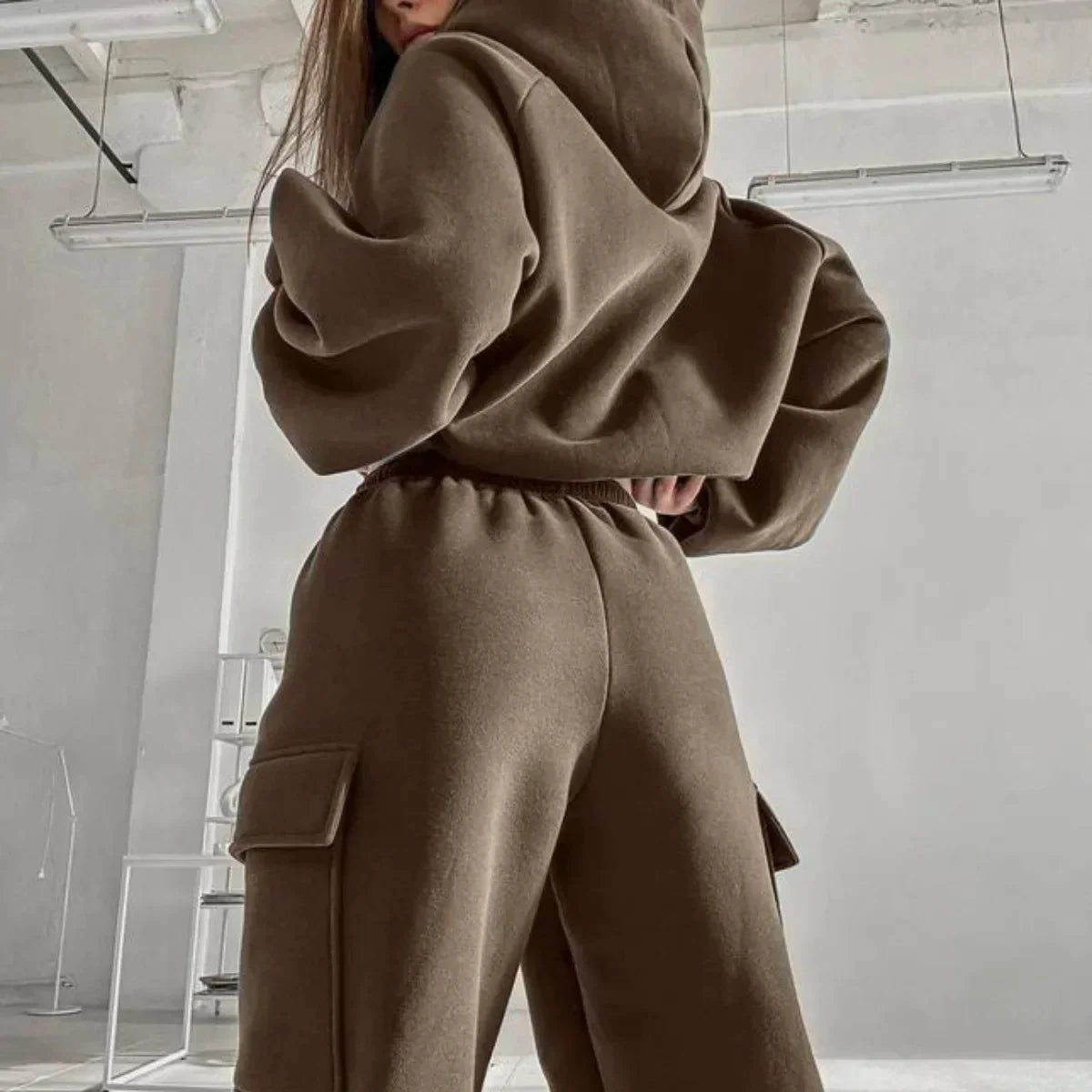 Women’s Casual Hooded Track Set – Relaxed Two-Piece Jogger Outfit