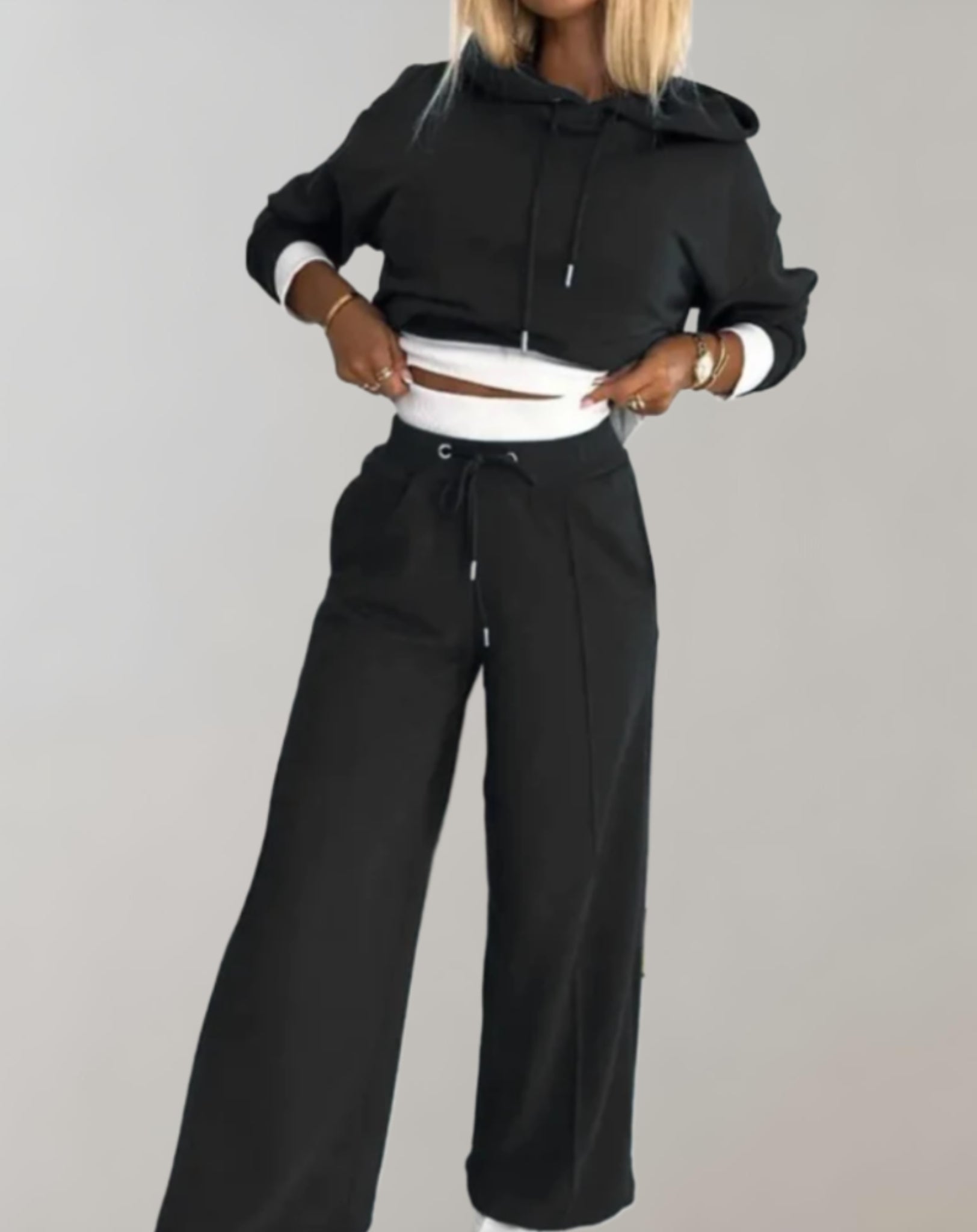 Women’s Luxe High-Waist Tracksuit – Comfortable Casual Loungewear