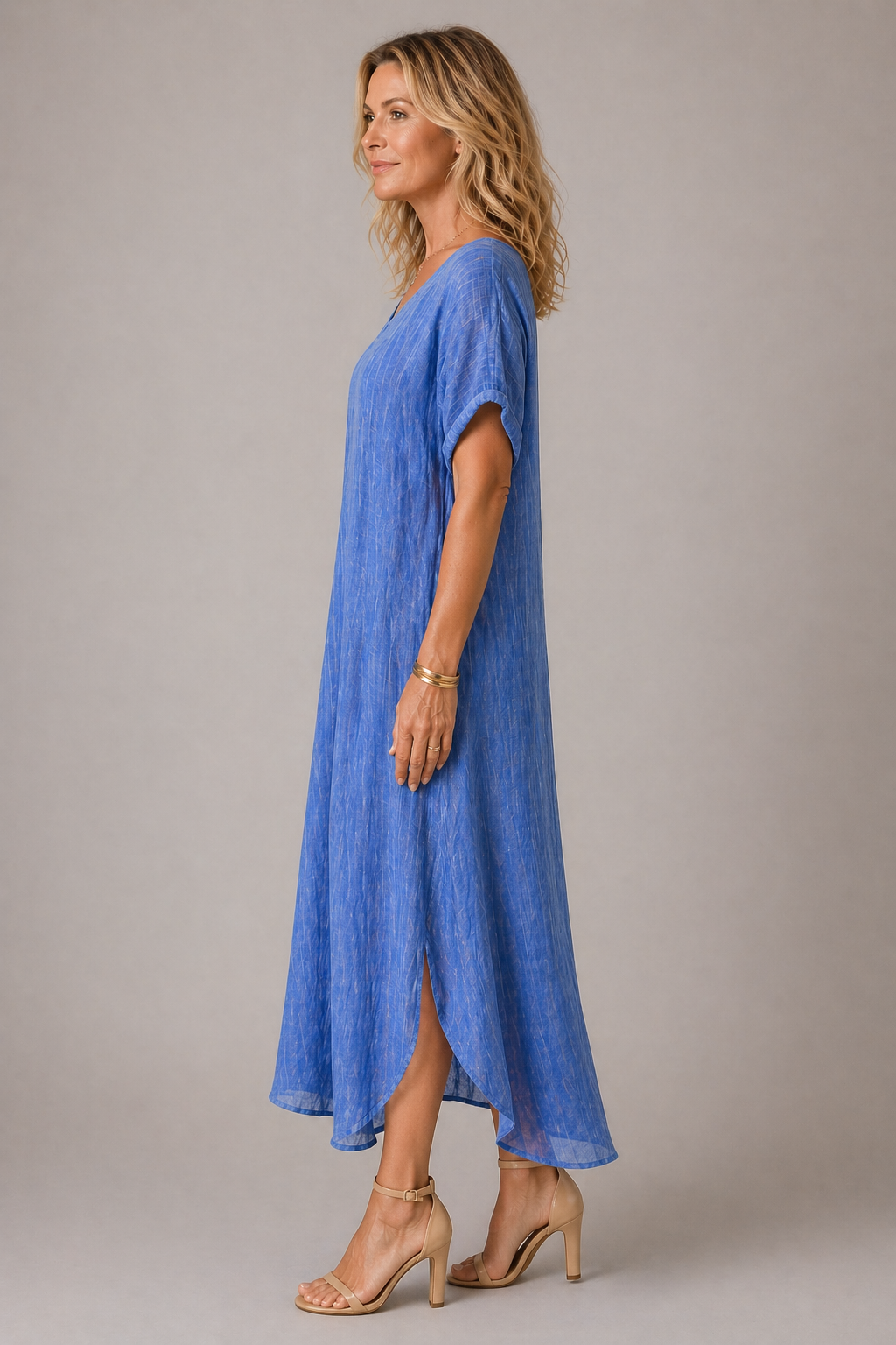 Women's Blue Maxi Dress – Simple Elegant Everyday Style