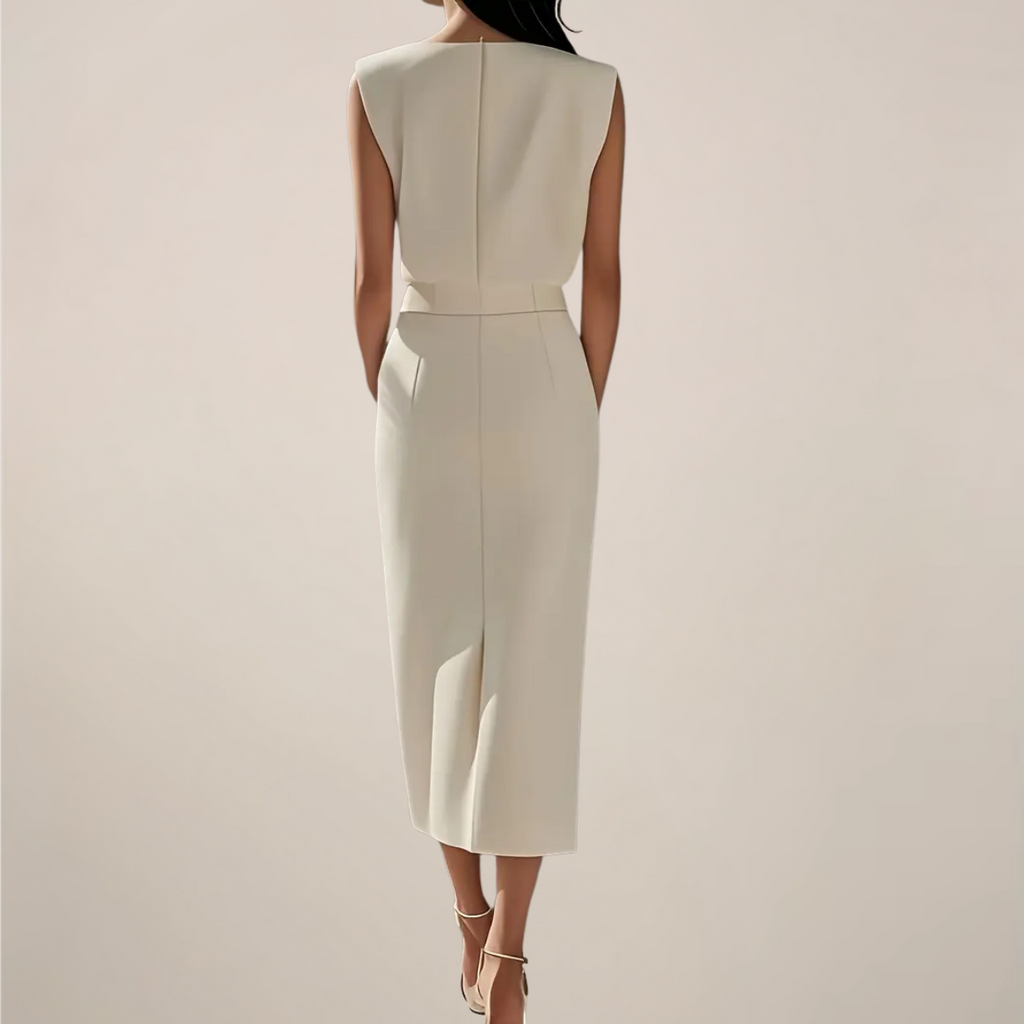 Women's Elegant Midi Dress – Polished Flowy Occasion Dress