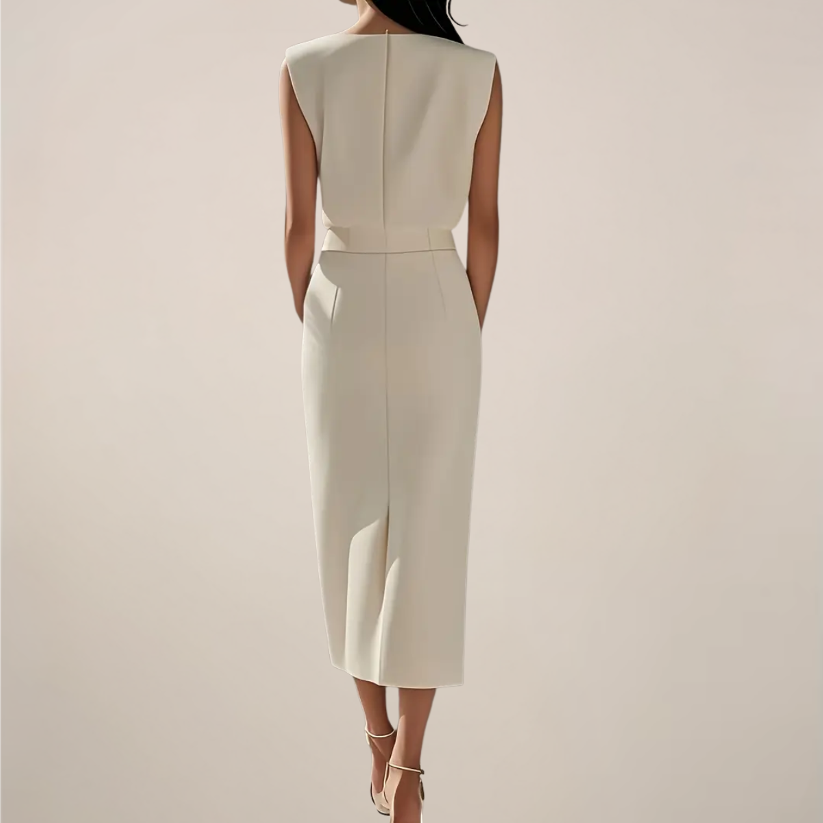 Women's Elegant Midi Dress – Polished Flowy Occasion Dress