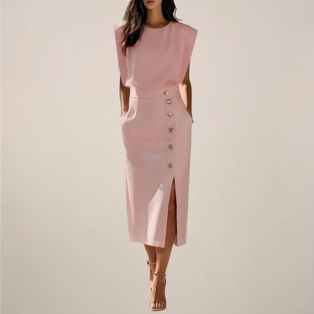 Women's Elegant Midi Dress – Polished Flowy Occasion Dress