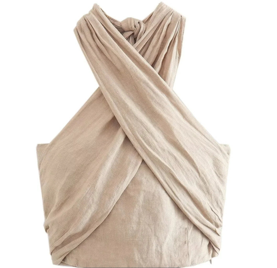 Women's Halter Crop Top – Sleek Sleeveless Summer Style