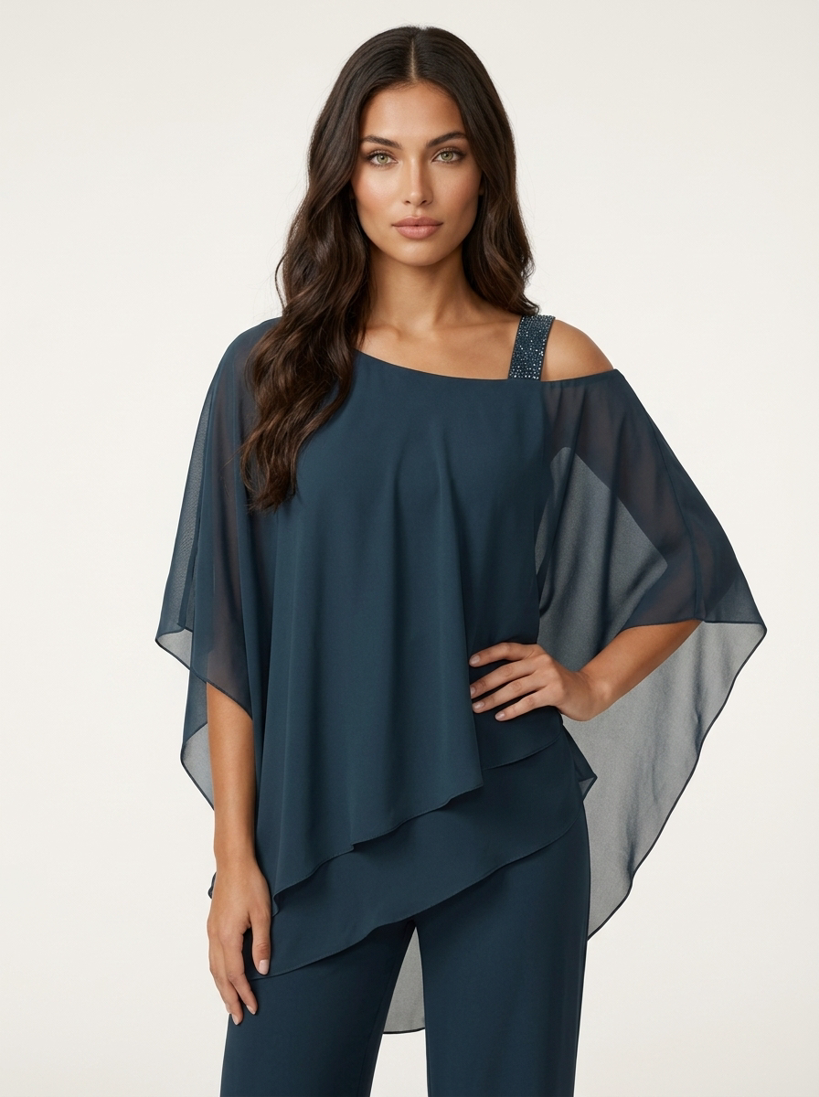 Women's Chiffon Matching Set – Elegant Two Piece Outfit