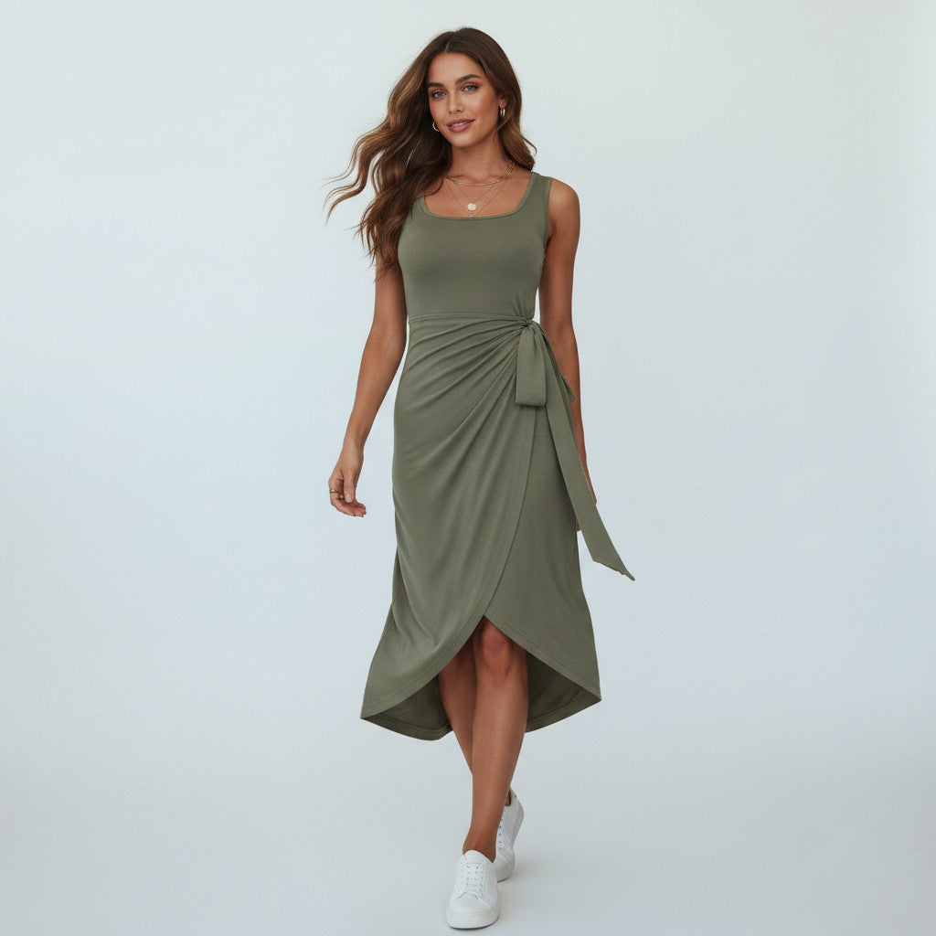 Women's Wrap Dress – Stretchy Summer V-Neck Day Dress