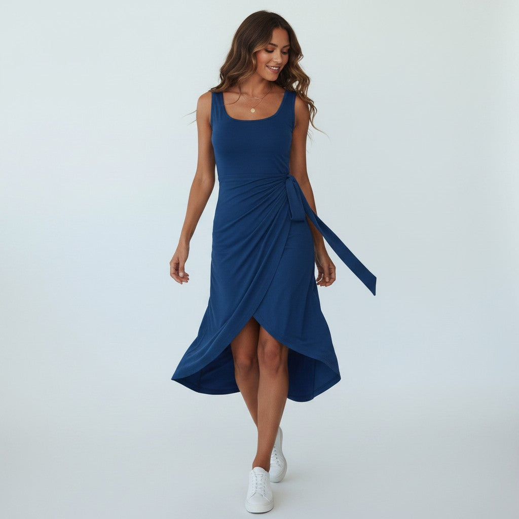 Women's Wrap Dress – Stretchy Summer V-Neck Day Dress
