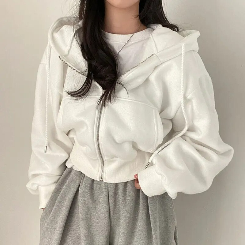 Plus Size Zipper Hoodie for Women