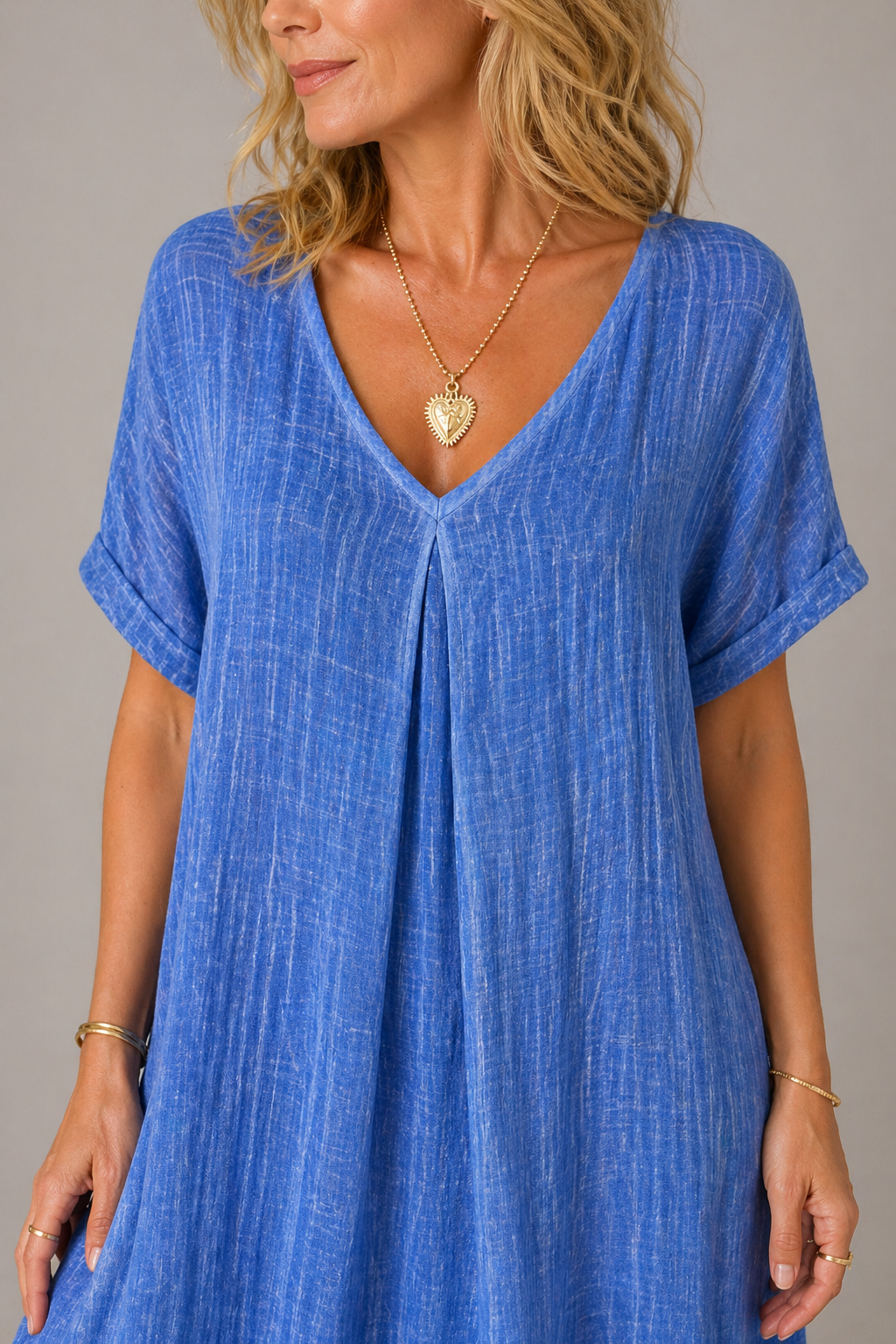 Women's Blue Maxi Dress – Simple Elegant Everyday Style