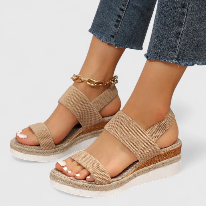 Women's Comfortable Wedge Sandals – Stretch Strap Cushioned Summer Shoes