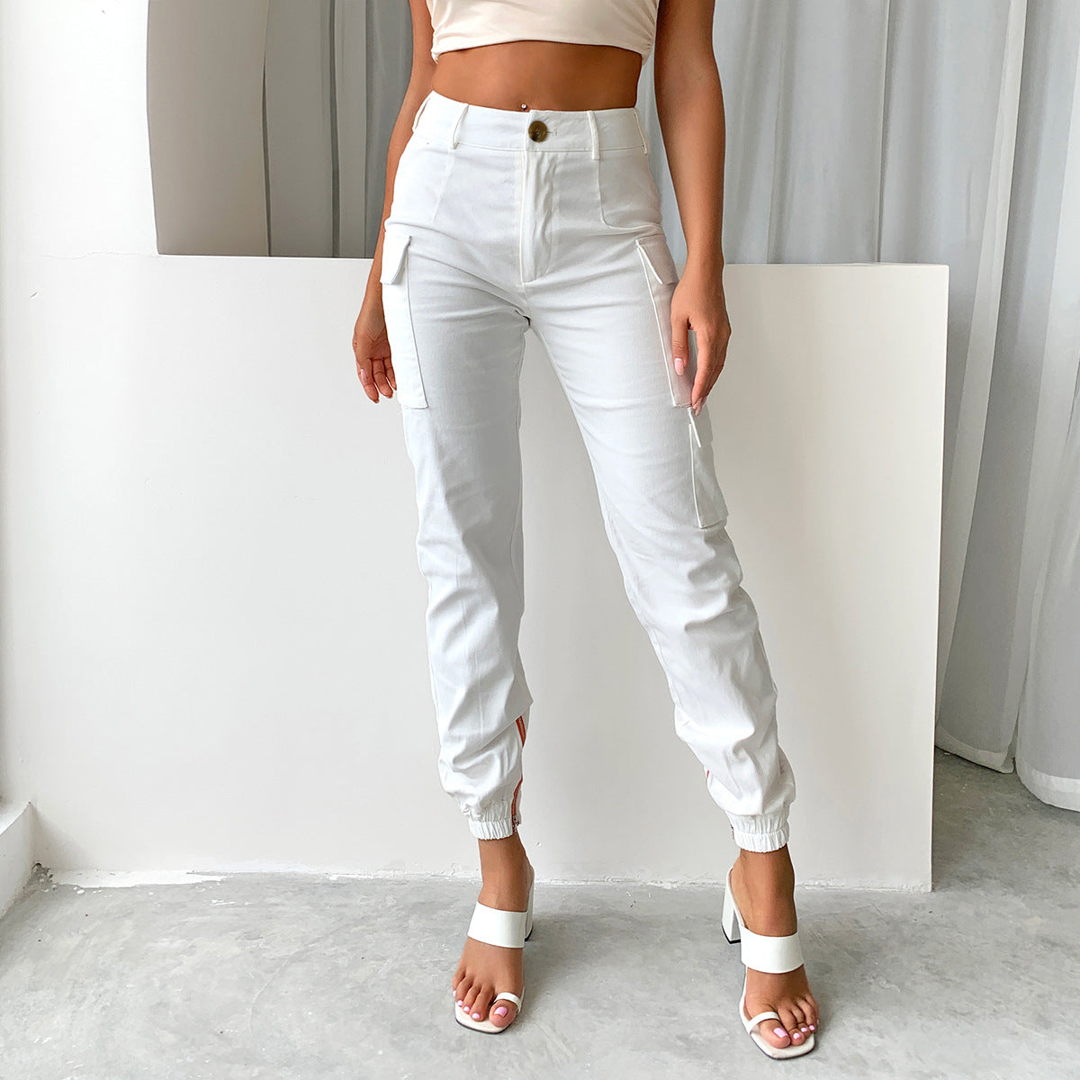 Women’s Slim Fit Cargo Trousers – Street Style Casual Essential