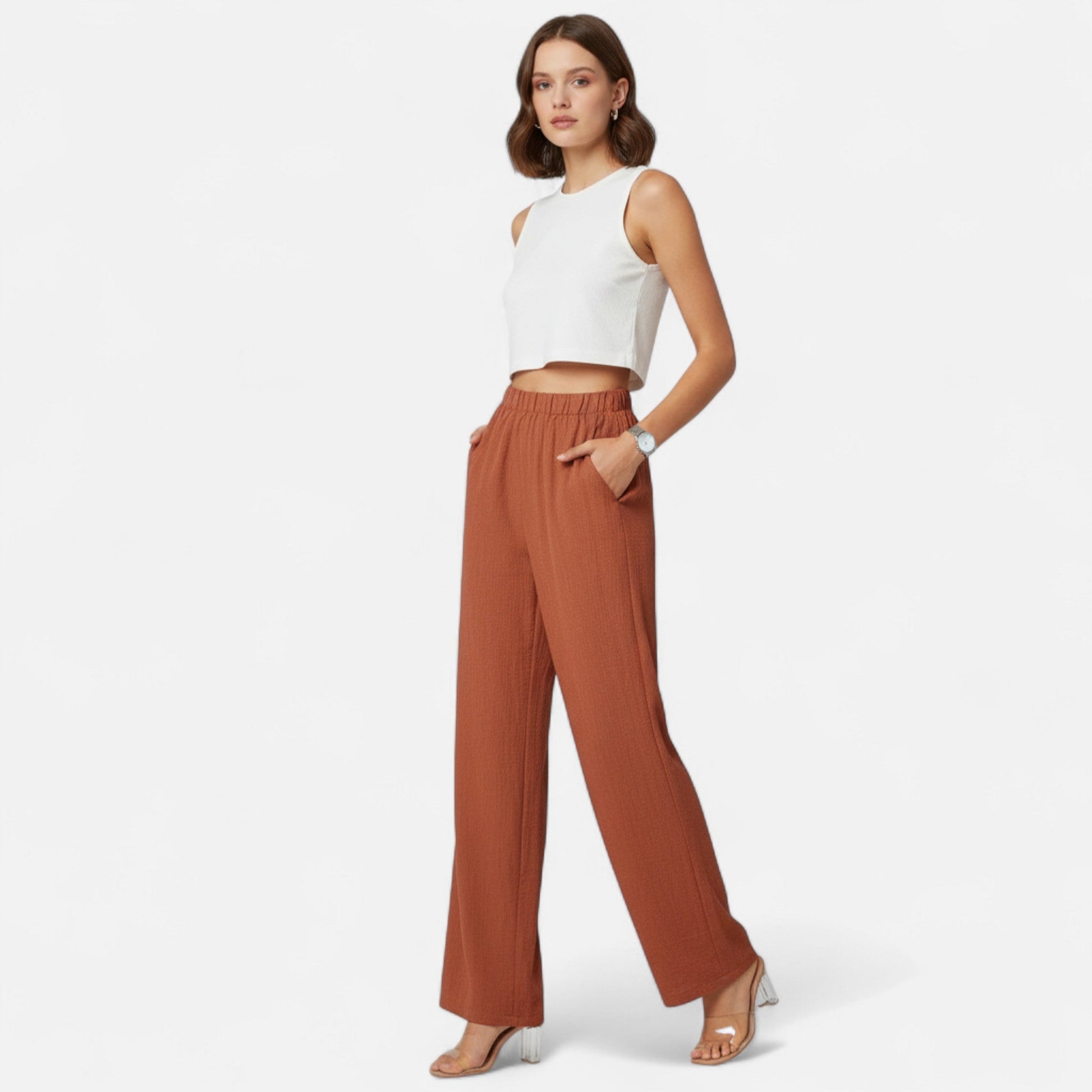 Women's Straight Leg Trousers – High Waist Timeless Tailored Pants