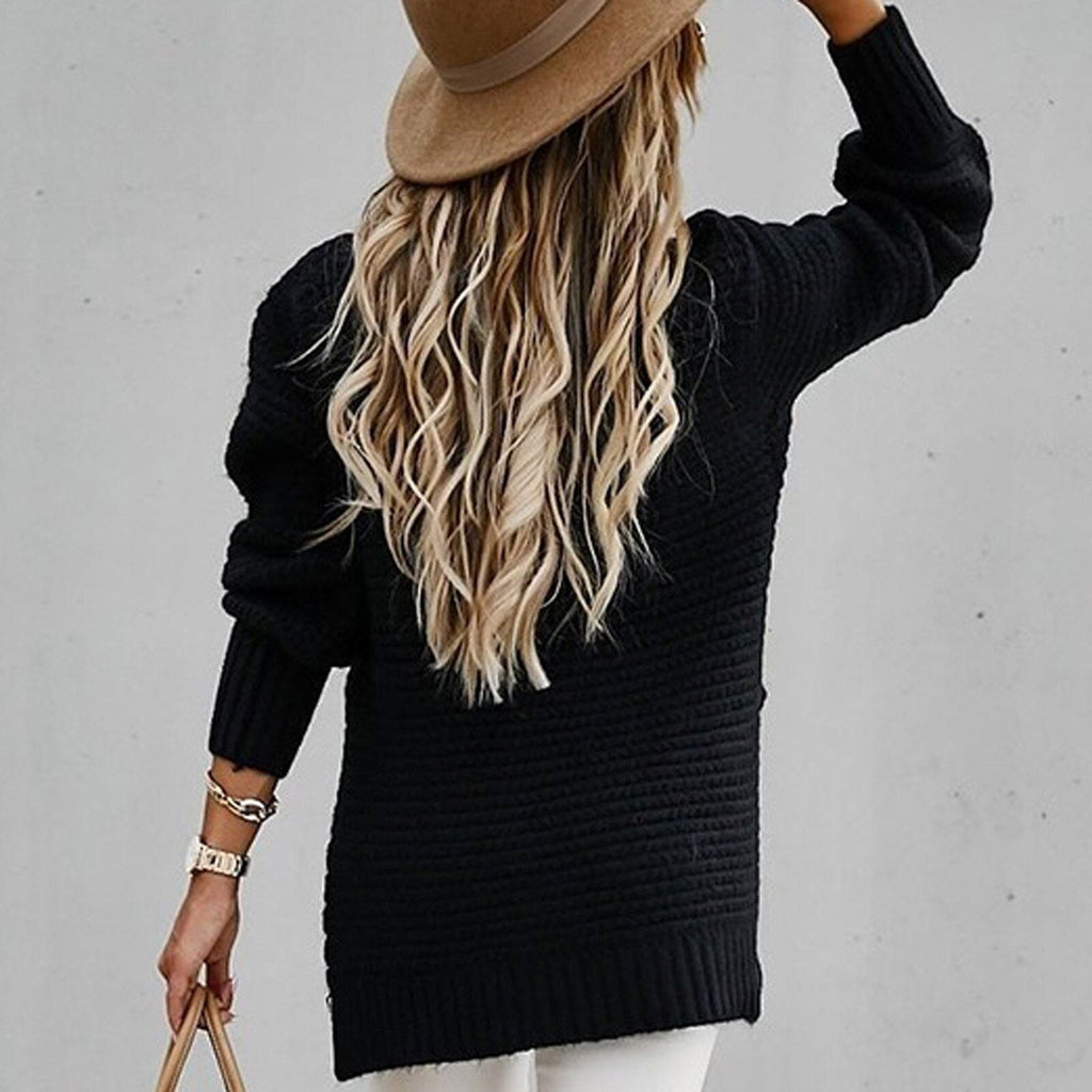 Half-Neck Knit Sweater - Elegant and Soft